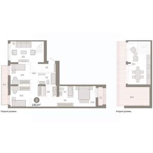 3-к квартира, вторичка, 137м2, 8/8 этаж