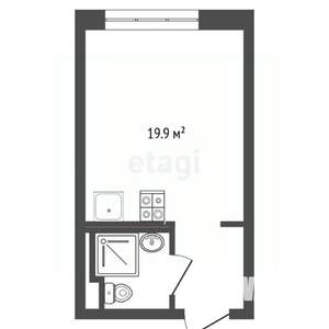 Студия квартира, вторичка, 20м2, 15/15 этаж