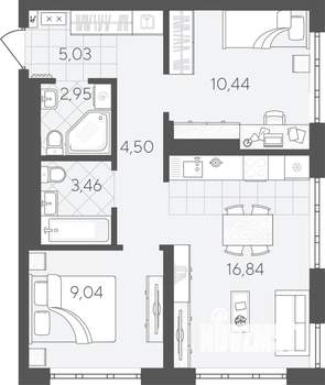 2-к квартира, вторичка, 52м2, 4/24 этаж