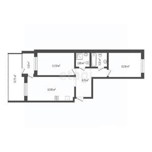 2-к квартира, вторичка, 56м2, 1/4 этаж