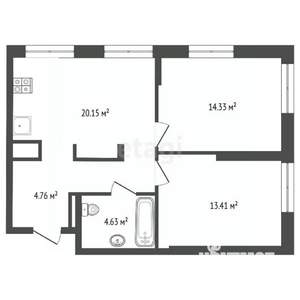 2-к квартира, вторичка, 58м2, 14/15 этаж