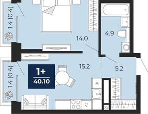 1-к квартира, вторичка, 39м2, 3/16 этаж