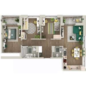 3-к квартира, строящийся дом, 88м2, 4/16 этаж