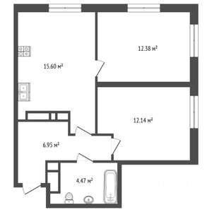 2-к квартира, вторичка, 51м2, 20/24 этаж