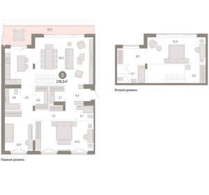 3-к квартира, вторичка, 178м2, 8/11 этаж