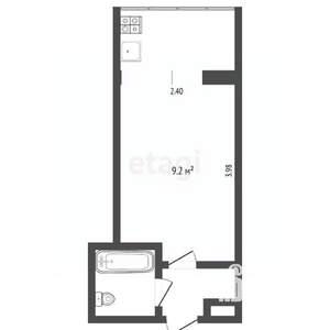 Студия квартира, вторичка, 15м2, 2/8 этаж