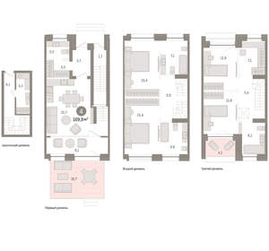 4-к квартира, вторичка, 170м2, 1/8 этаж