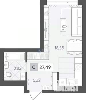 Студия квартира, вторичка, 27м2, 14/17 этаж