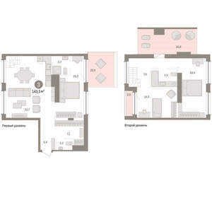 3-к квартира, вторичка, 144м2, 8/8 этаж