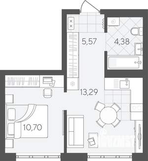 1-к квартира, вторичка, 34м2, 6/24 этаж