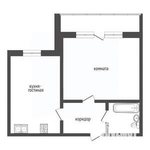 1-к квартира, вторичка, 57м2, 3/13 этаж
