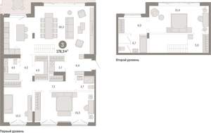 3-к квартира, вторичка, 178м2, 8/11 этаж