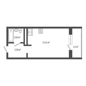 Студия квартира, вторичка, 35м2, 13/25 этаж