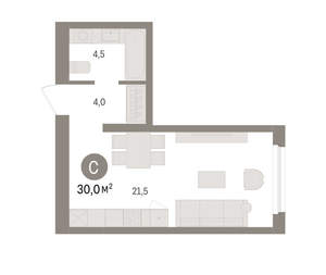 Студия квартира, вторичка, 30м2, 2/16 этаж