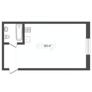 Студия квартира, вторичка, 18м2, 5/5 этаж