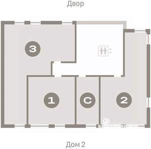 2-к квартира, вторичка, 65м2, 6/25 этаж