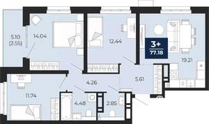 3-к квартира, вторичка, 80м2, 15/23 этаж