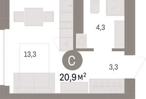 Студия квартира, вторичка, 21м2, 2/8 этаж
