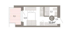 Студия квартира, вторичка, 23м2, 5/11 этаж