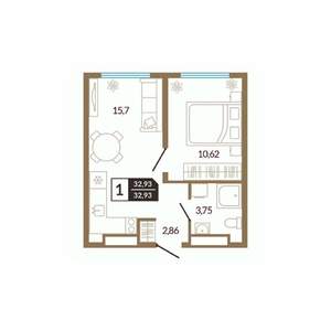 1-к квартира, вторичка, 33м2, 11/11 этаж