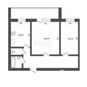2-к квартира, вторичка, 50м2, 5/9 этаж