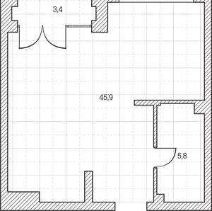 1-к квартира, сданный дом, 55м2, 5/8 этаж