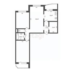 3-к квартира, вторичка, 83м2, 12/15 этаж