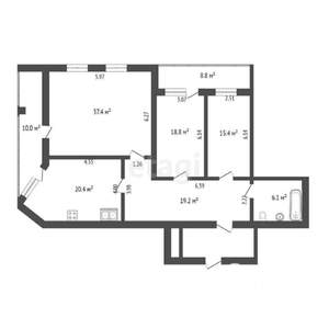 3-к квартира, вторичка, 117м2, 4/13 этаж