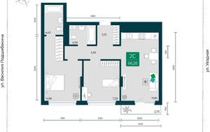 2-к квартира, вторичка, 66м2, 3/7 этаж