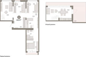 3-к квартира, вторичка, 129м2, 7/16 этаж