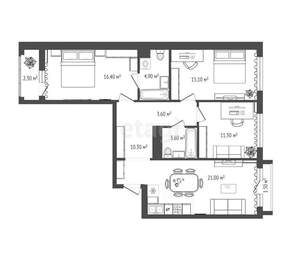 3-к квартира, вторичка, 86м2, 7/15 этаж
