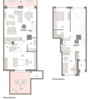 2-к квартира, вторичка, 170м2, 1/8 этаж