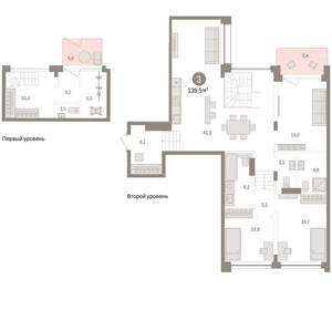 3-к квартира, вторичка, 140м2, 1/8 этаж