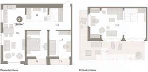 2-к квартира, вторичка, 147м2, 7/7 этаж