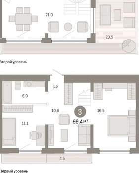 3-к квартира, вторичка, 99м2, 8/8 этаж
