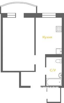 1-к квартира, вторичка, 30м2, 5/16 этаж