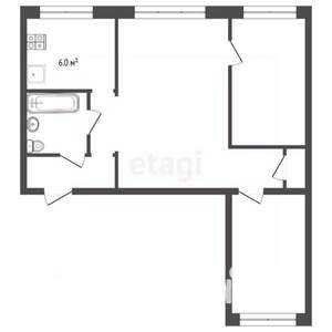 3-к квартира, вторичка, 54м2, 1/4 этаж