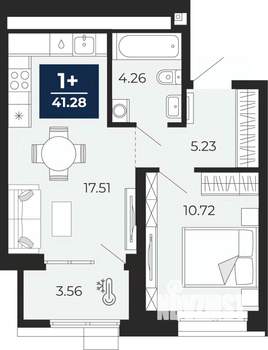 1-к квартира, вторичка, 41м2, 2/23 этаж