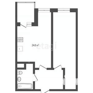 1-к квартира, вторичка, 47м2, 1/6 этаж