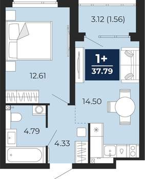 1-к квартира, вторичка, 36м2, 2/22 этаж