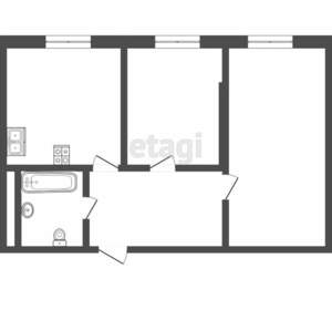 2-к квартира, вторичка, 53м2, 9/16 этаж