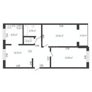 3-к квартира, вторичка, 82м2, 1/5 этаж
