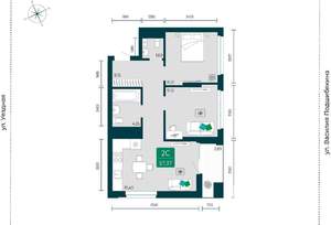 2-к квартира, вторичка, 57м2, 4/17 этаж