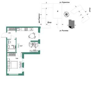 2-к квартира, вторичка, 43м2, 23/24 этаж