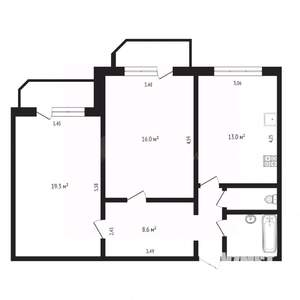 2-к квартира, вторичка, 64м2, 10/10 этаж