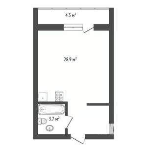 Студия квартира, вторичка, 32м2, 14/16 этаж