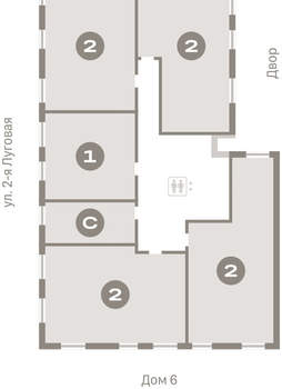 2-к квартира, вторичка, 69м2, 5/16 этаж