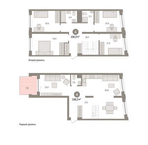 4-к квартира, вторичка, 155м2, 2/10 этаж