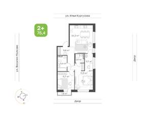 3-к квартира, вторичка, 75м2, 8/15 этаж