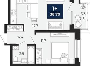 1-к квартира, вторичка, 38м2, 9/16 этаж